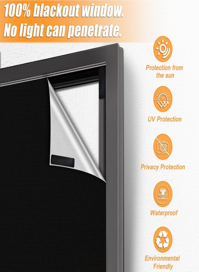 swihorab 100% Blackout Window Cover, Portable Blackout Curtains for Bedroom Cuttable No Drill Window Blinds, Black Out Shades Fabric Sheet for RV, Travel, Media Room, 79'' x 57'' - Image 3